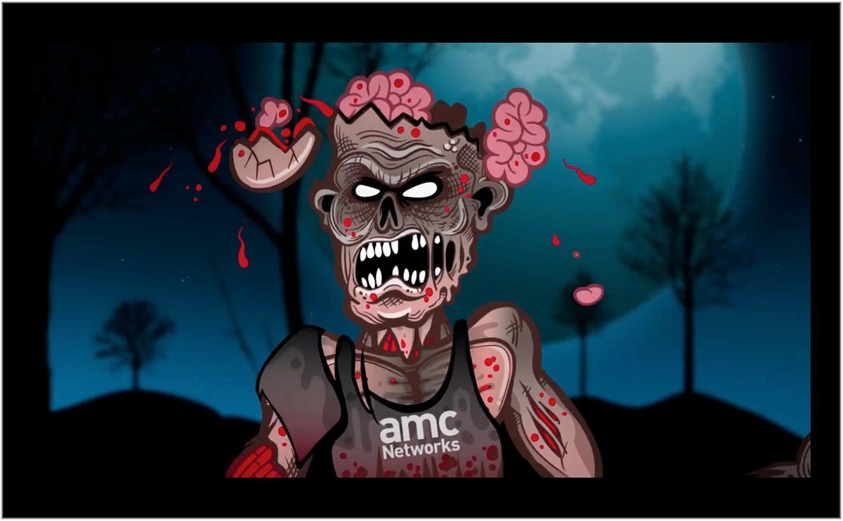 Adobe Portfolio AMC The walking Dead zombies blood skulls bones monster apocalypse Commerical television DirecTV flesh forest gory full moon