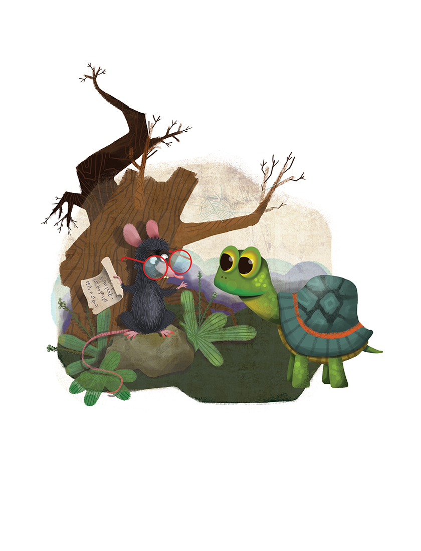 ILLUSTRATION FOR CHILDREN Turtle rat animals book illustrations