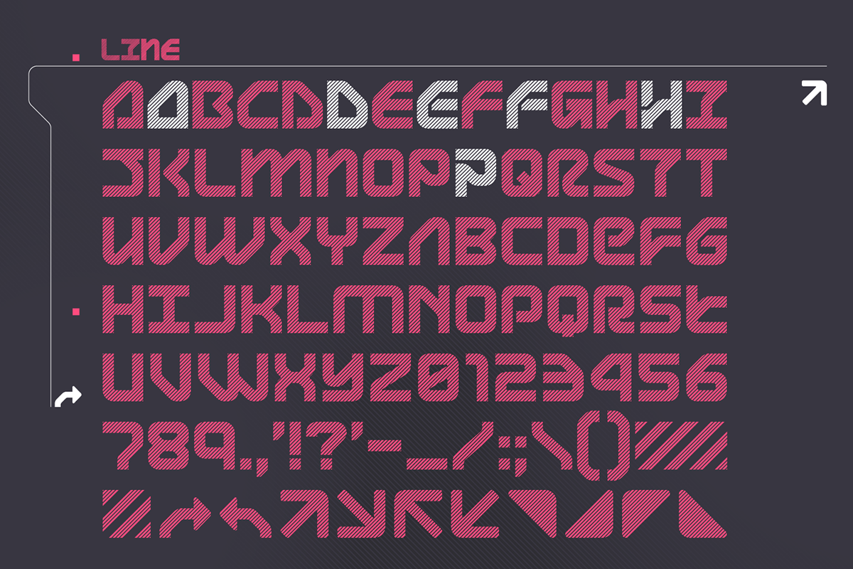 Display font Fontself futuristic modern type Typeface