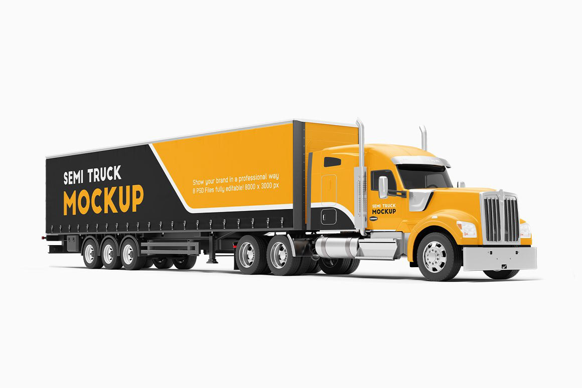 customizable truck mockup semi truck banner wrapping Mockup Vehicle mockup Advertising  Kenworth american truck