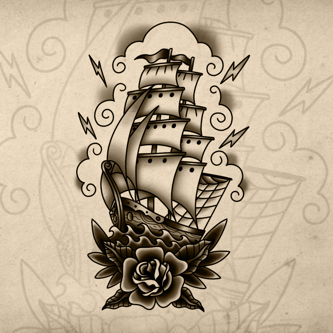 artwork Digital Art  digital illustration Drawing  flashtattoo ILLUSTRATION  oldschool tattoo tattoo design Tattooart