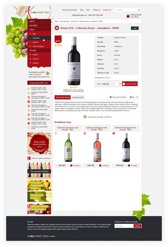 Webdesign design wine winery