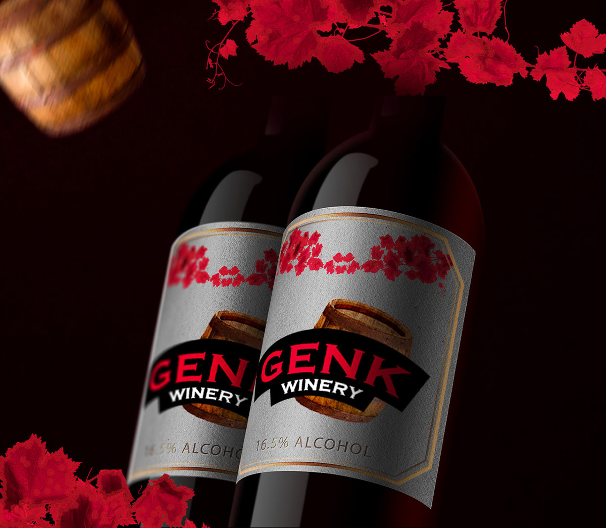 beer bottle GENK WINERY logo Packaging product design  winery