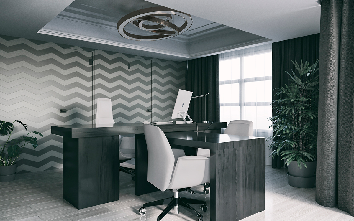 architecture Interior design modern Office HeadOffice rendering CGI plants architectural visualization