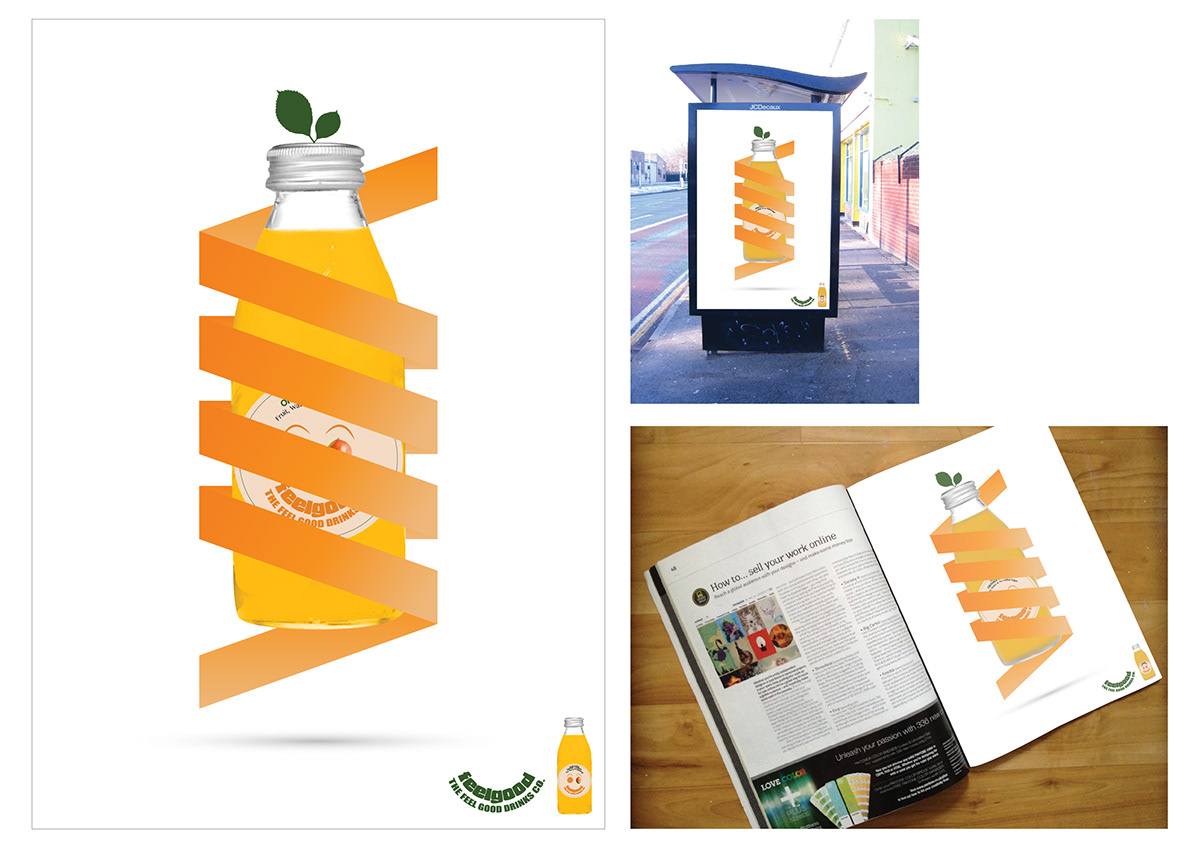 brand identity Rebrand rebranding feel good drinks packaging design advertising design