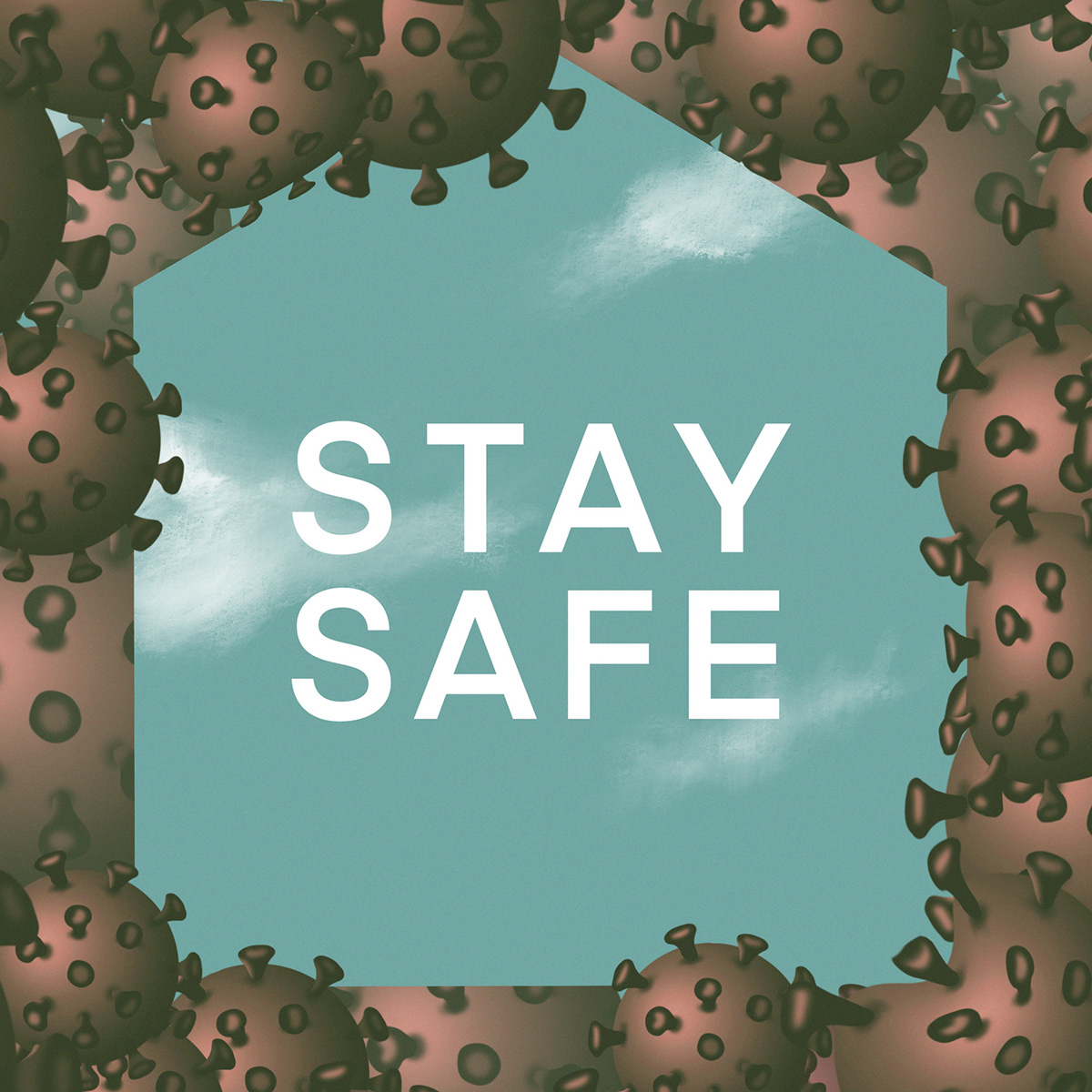 anxiety blue sky Coronavirus digitalart Drawing  graphic Procreate realistic virus