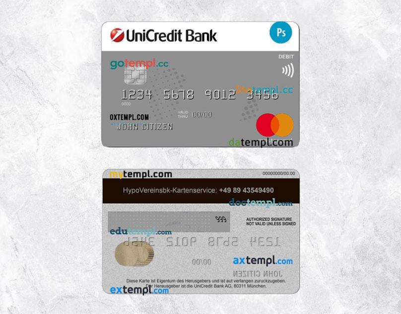 Bank credit card design designer editorial hermany mastercard psd template templates