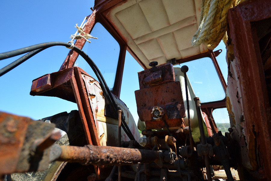 jersey tractors Holiday Travel derelict abandoned peeling broken
