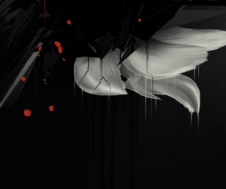 abstract 3D dark japanese explode artwork