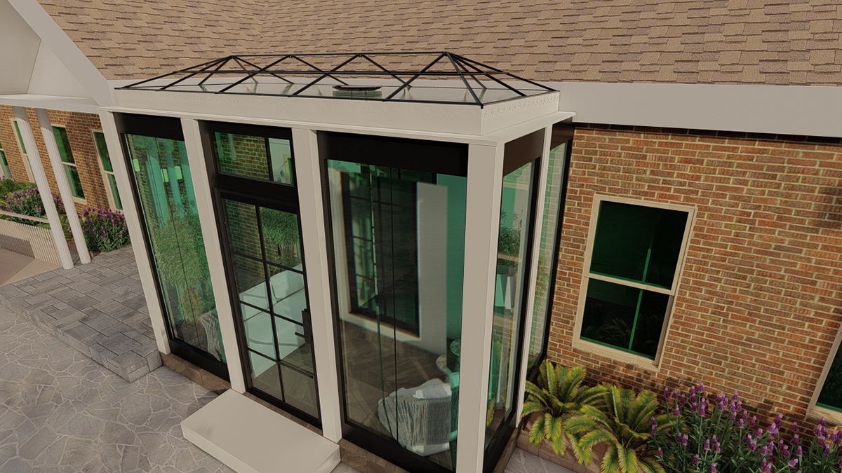 3D architecture clean exterior interior design  minimal modern porch Render simple