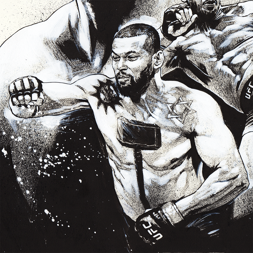 UFC jon jones Thiago Santos marreta ink poster portrait fighting MMA Martial Arts