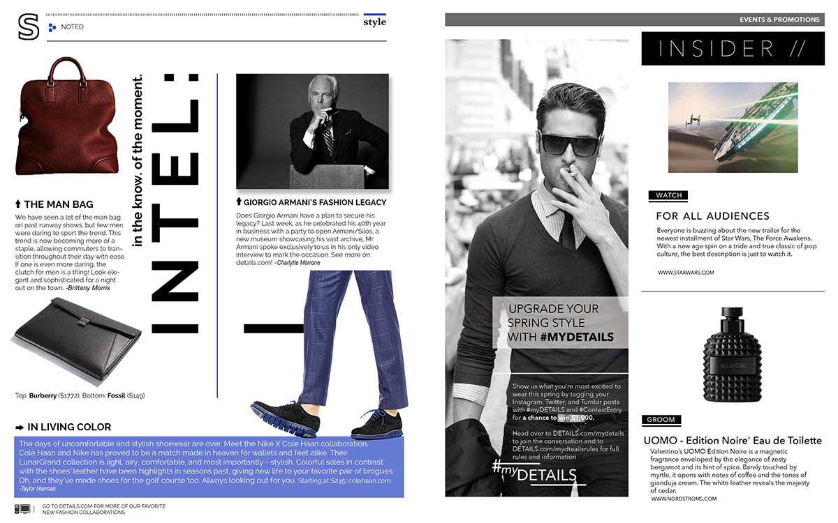 magazine Layout design details Menswear