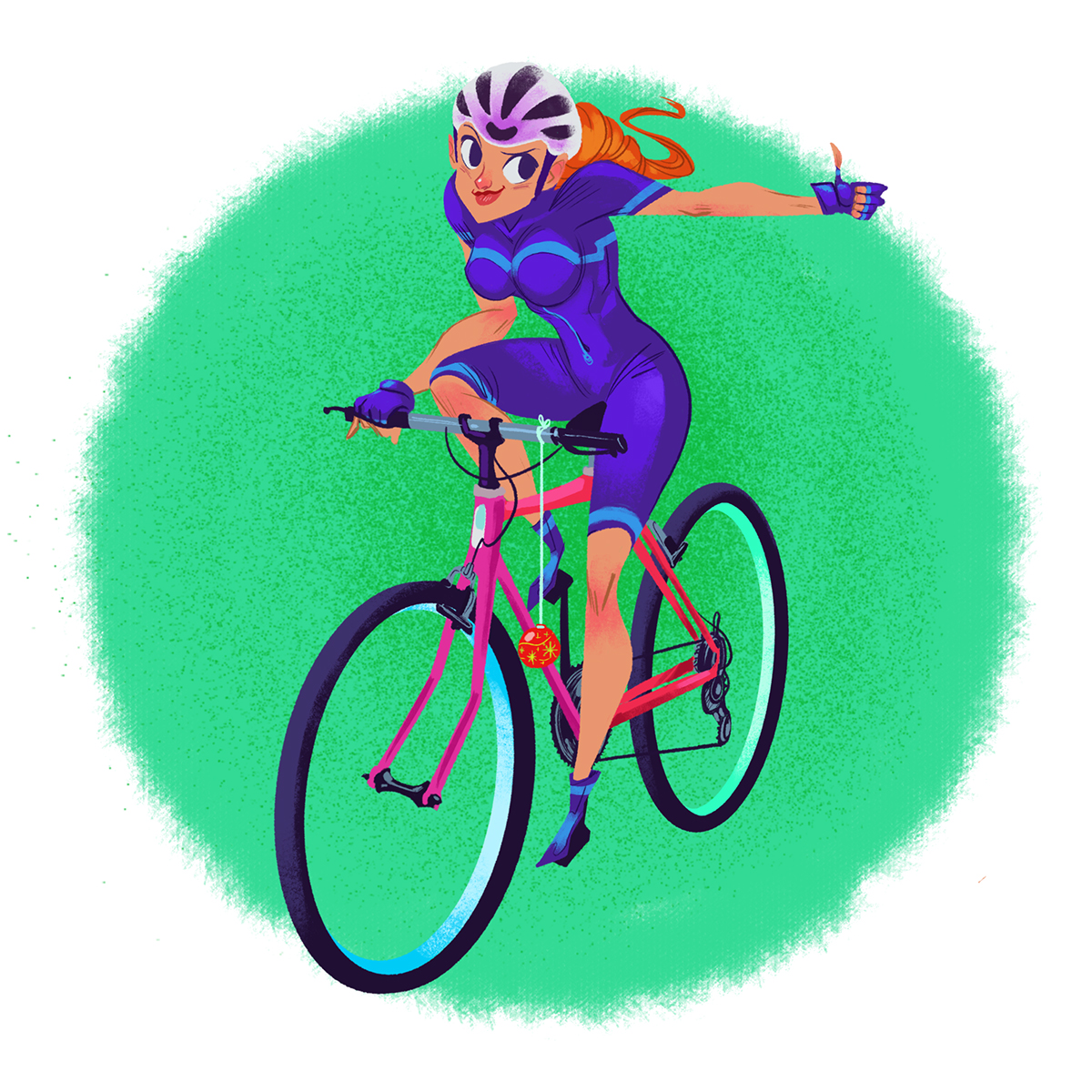 Christmas navidad Cycling characters cartoonist digital canvas