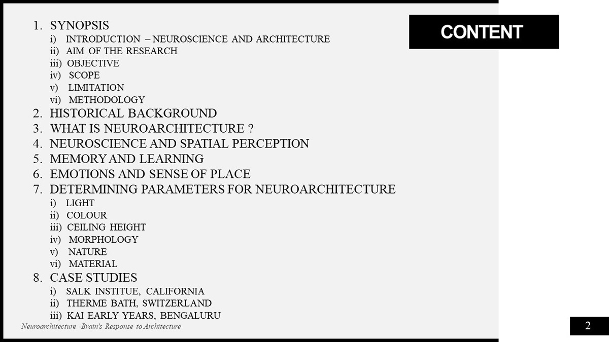 architecture Dissertation Neuroscience neuroarchitecture brain therme vals biophilic architecture Morphology architectural design Salk Institute