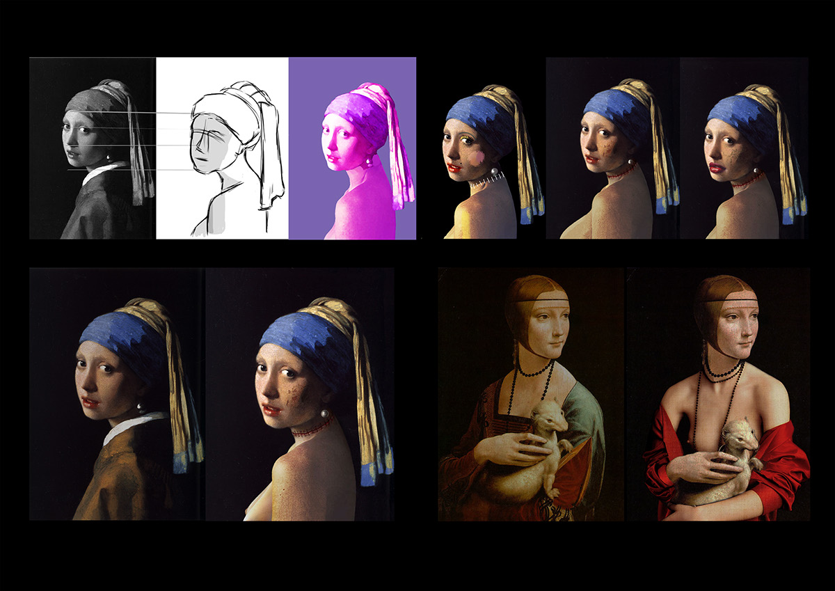 The alarming reality of physicality ILLUSTRATION  graphic design  pearl earring art Girlwithapearlearring creative