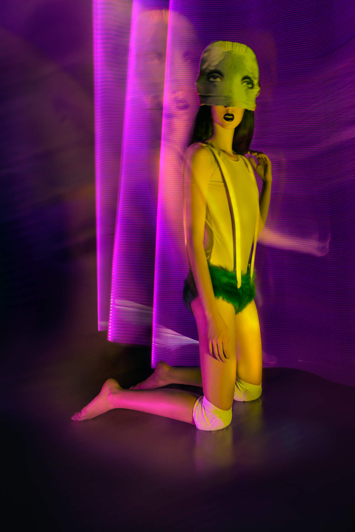 neon beauty model editorial visual madness yovo