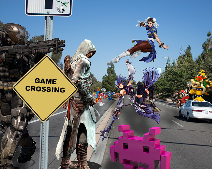 game crossing crosswalk Games Video Games San Diego Gam3rCon graphic design  Syrenia Imagery Game Crossing