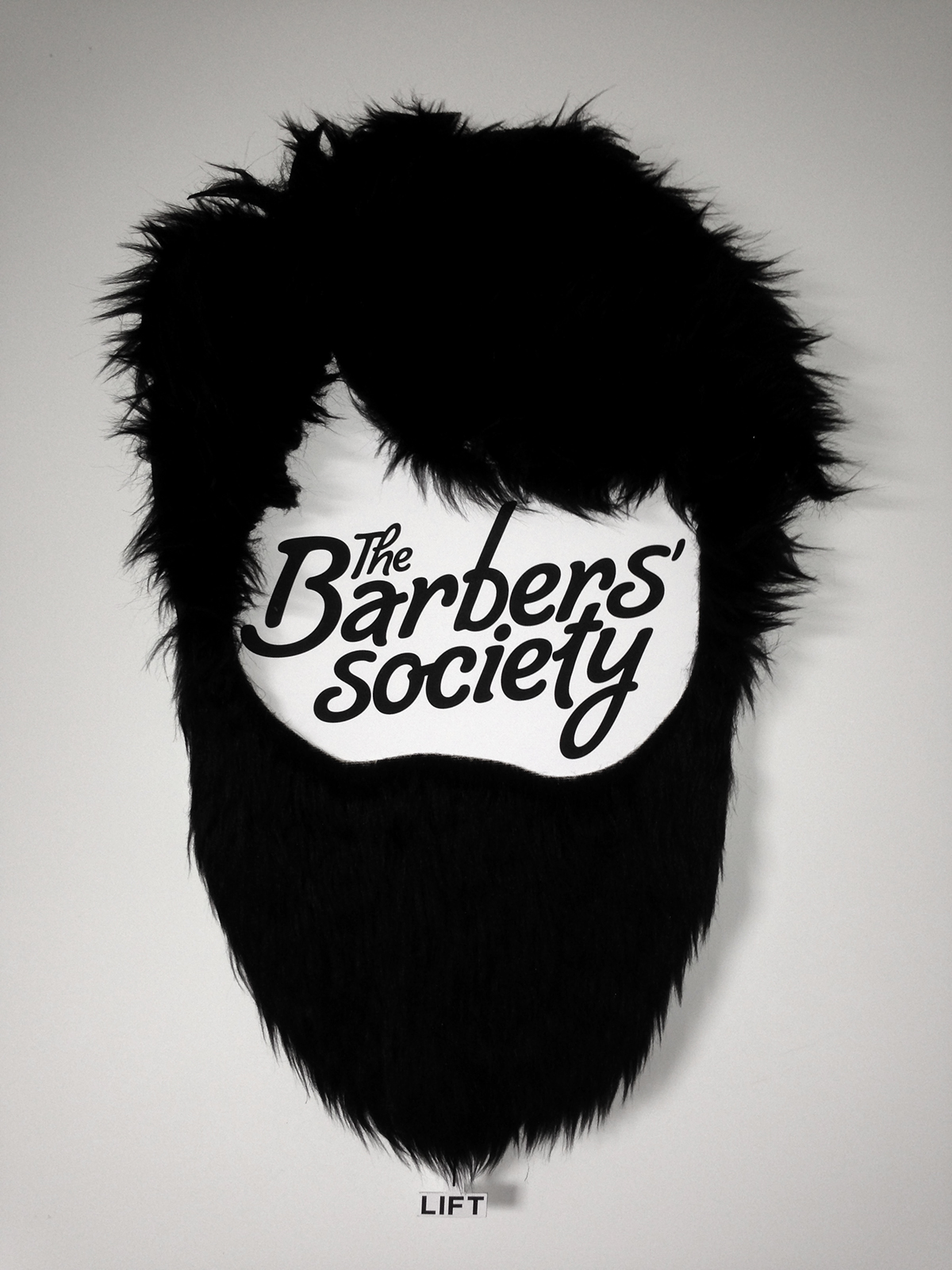 Adobe Portfolio barber society logo black/white black White Fur hair Straight Razor visual identity