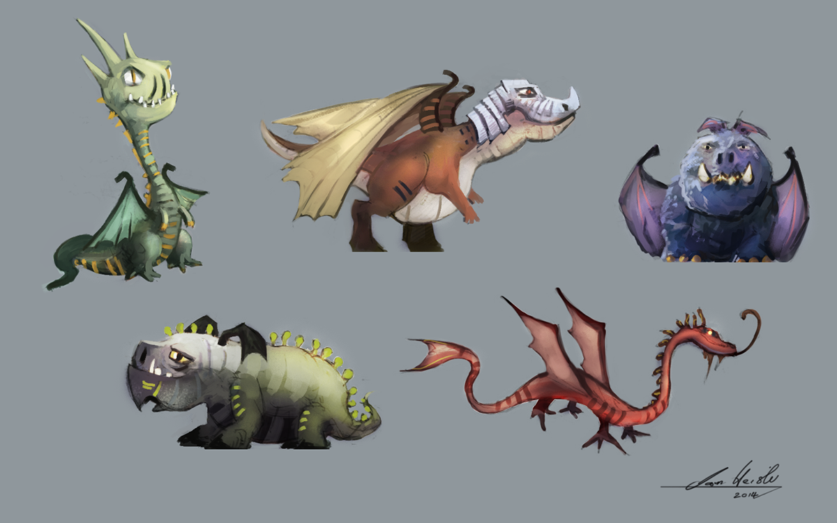 fantasy concept art dragons