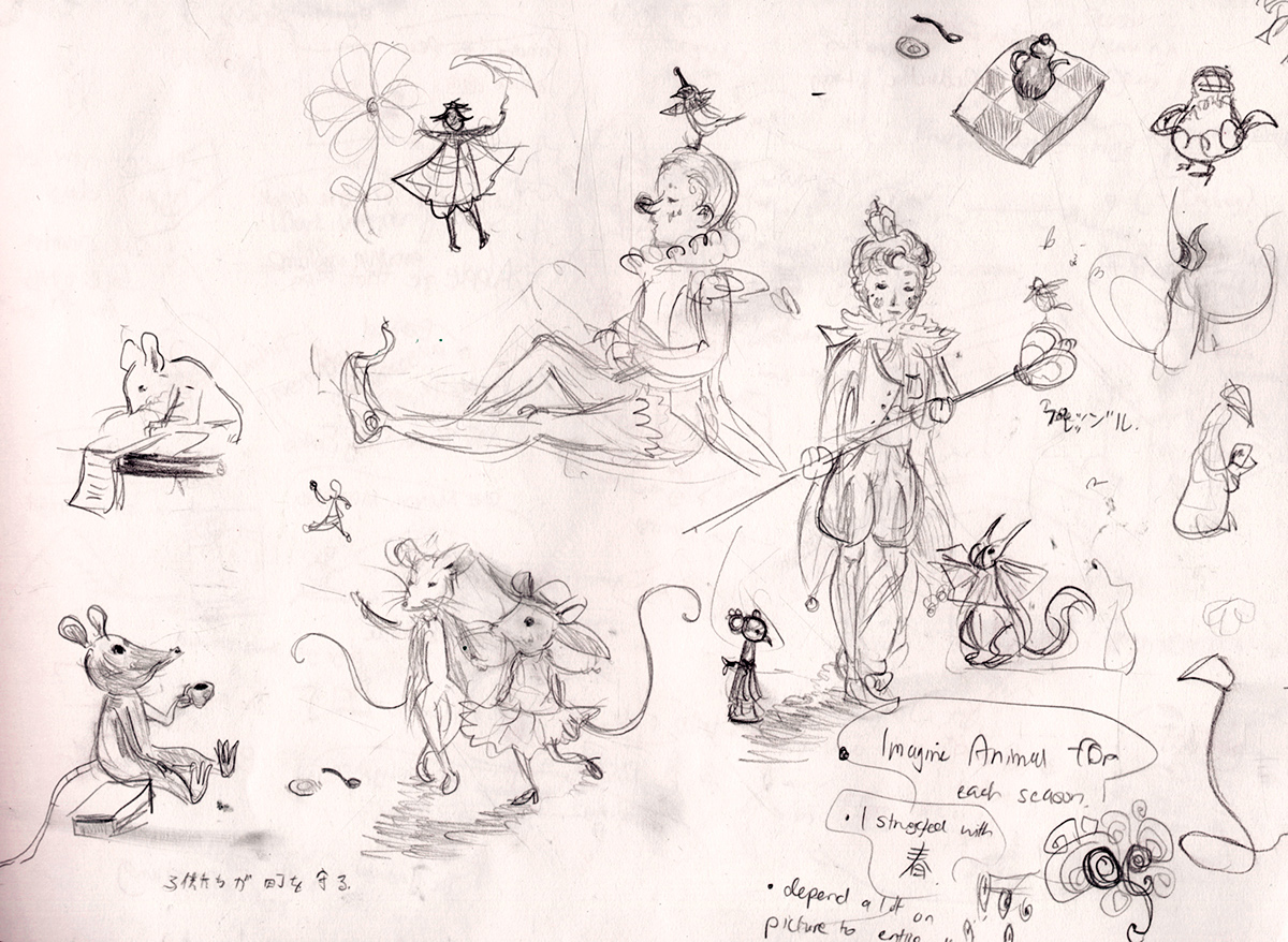 sketchbook doodle fantasy Circus children's book