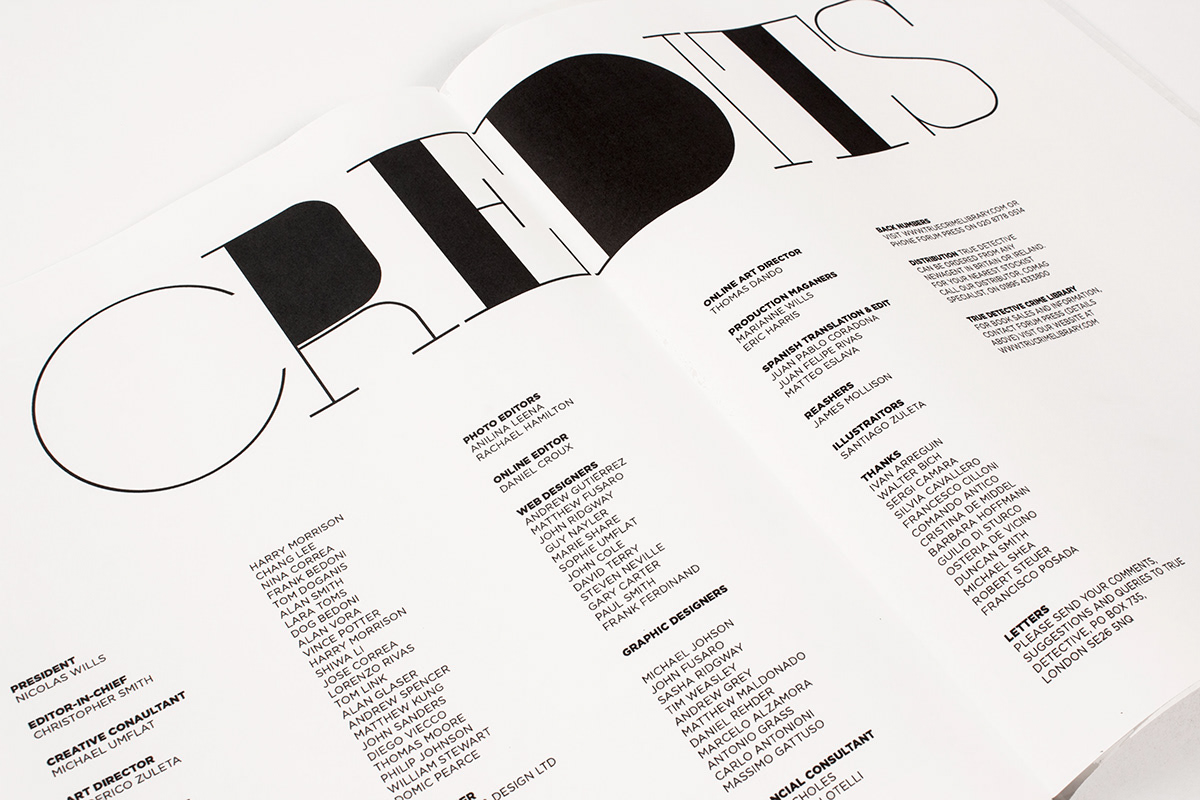 True Detective Magazine Rebrand editorial typography   identity