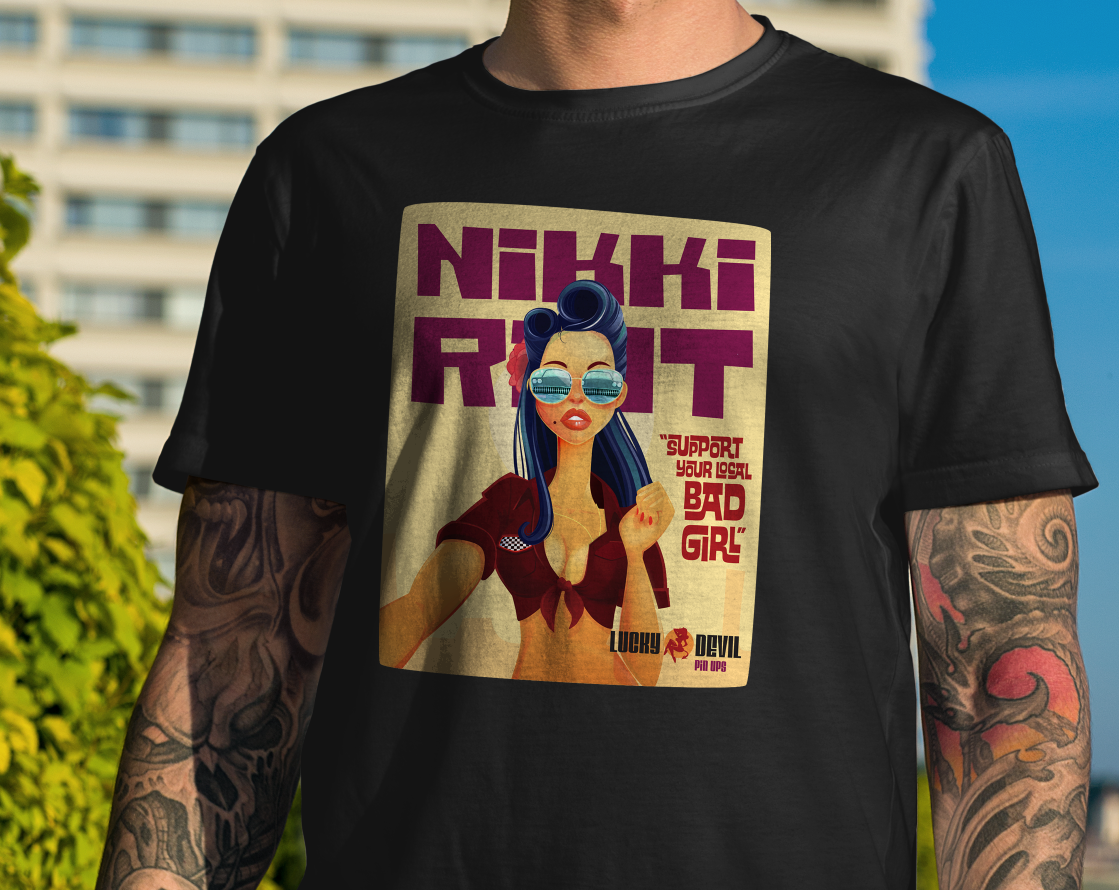 pinup pin-up girl Rockabilly model tshirt t-shirt vector Illustrator