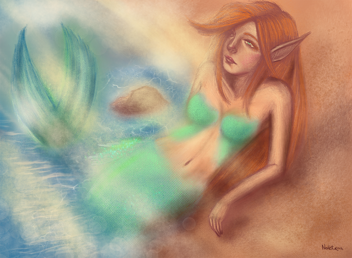 Procreate mermaid mermay mermay2018 beach Digital Drawing digital painting ipad art iPad drawing elf