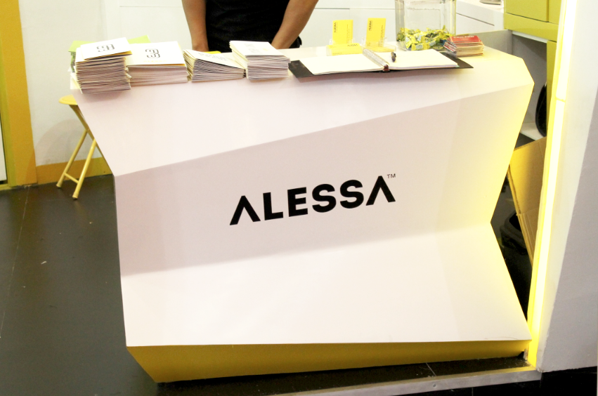 alessa company profile bag pen stationary yellow logo brand Event poster Door handle hardware booth
