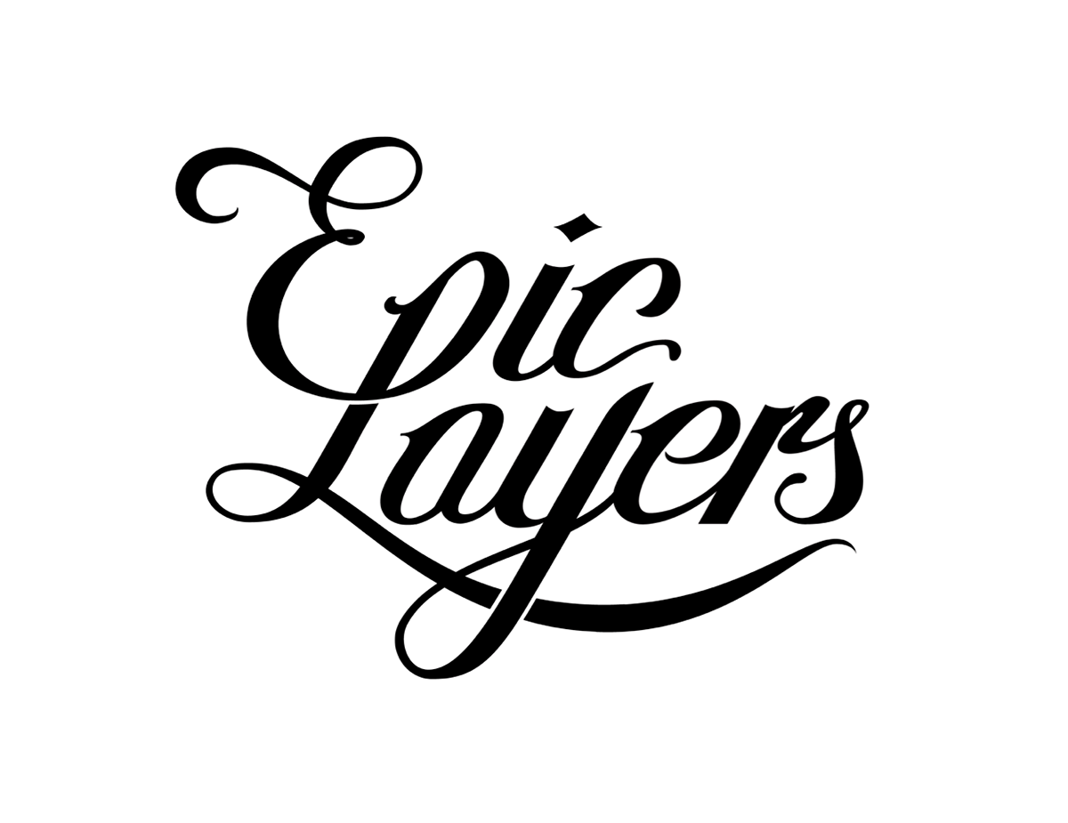 lettering epic layers hand logo