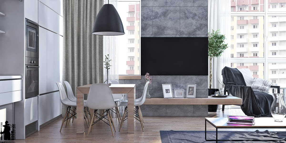 studio kitchen Render vray design 3d max Space  Interior urkraine Odessa