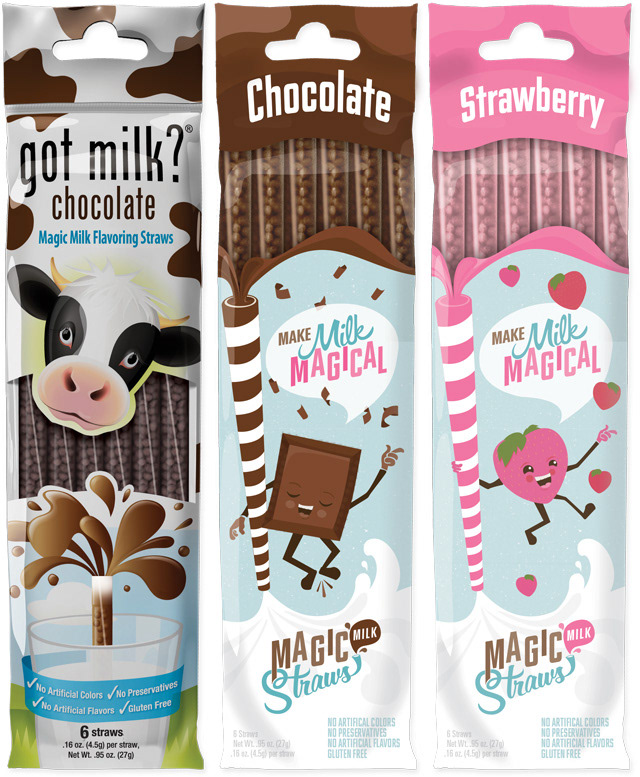 children kid Retail Food  package design  cartoon Magic   milk straws