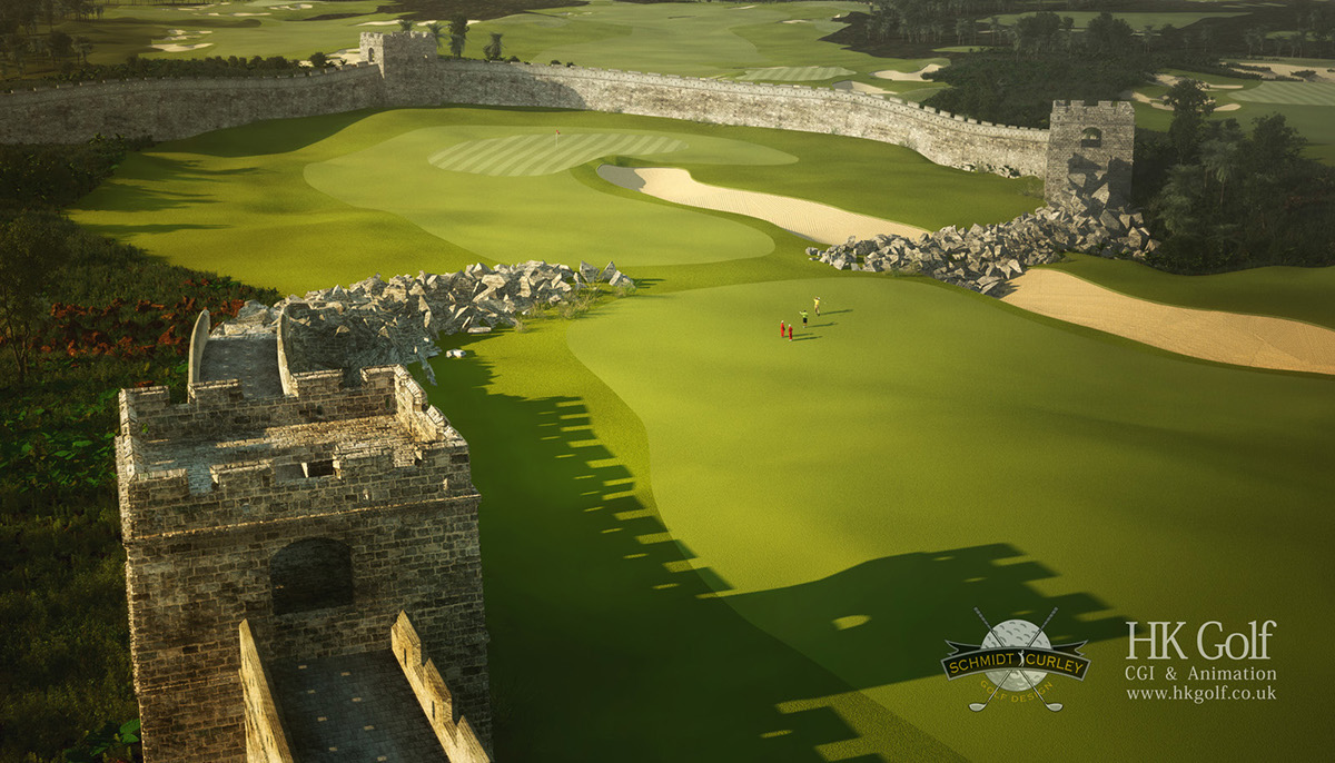 Mission Hills fantasy golf course schmidt-curley Golf Animation golf course flyover GOlf Course Visualisation great wall golf golf architecture