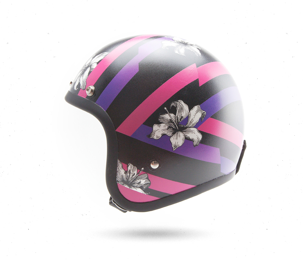 Helmet heroine motorcycle Custom Spraycan stencil engraving charity auction bikes biker handmade craft flower