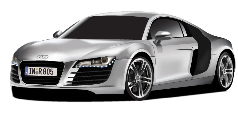 Audi R8 Vehicle car digital illustration