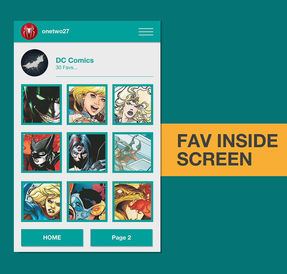 iconography app design QR Code user interface Nexus5 scribble Ideate user experience SuperHero dc dc comics