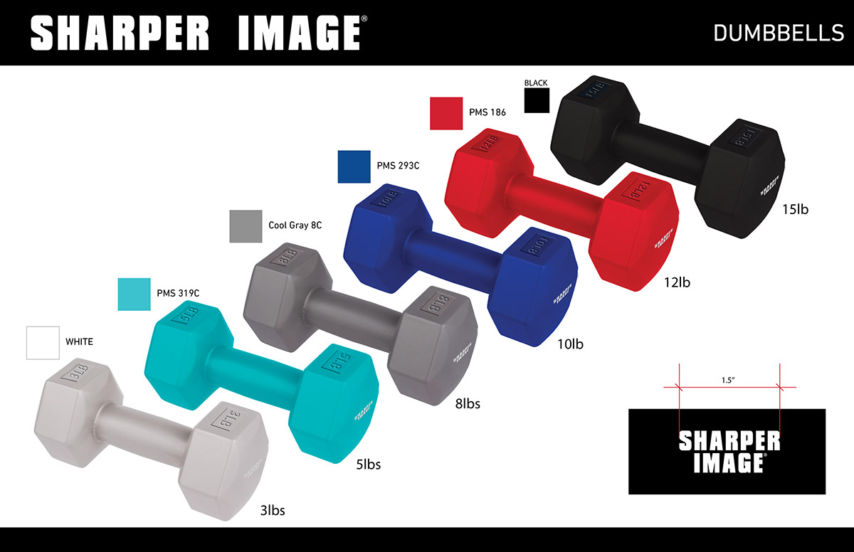 packaging design Sharper Image fitness Packaging dumbbells workout equipment