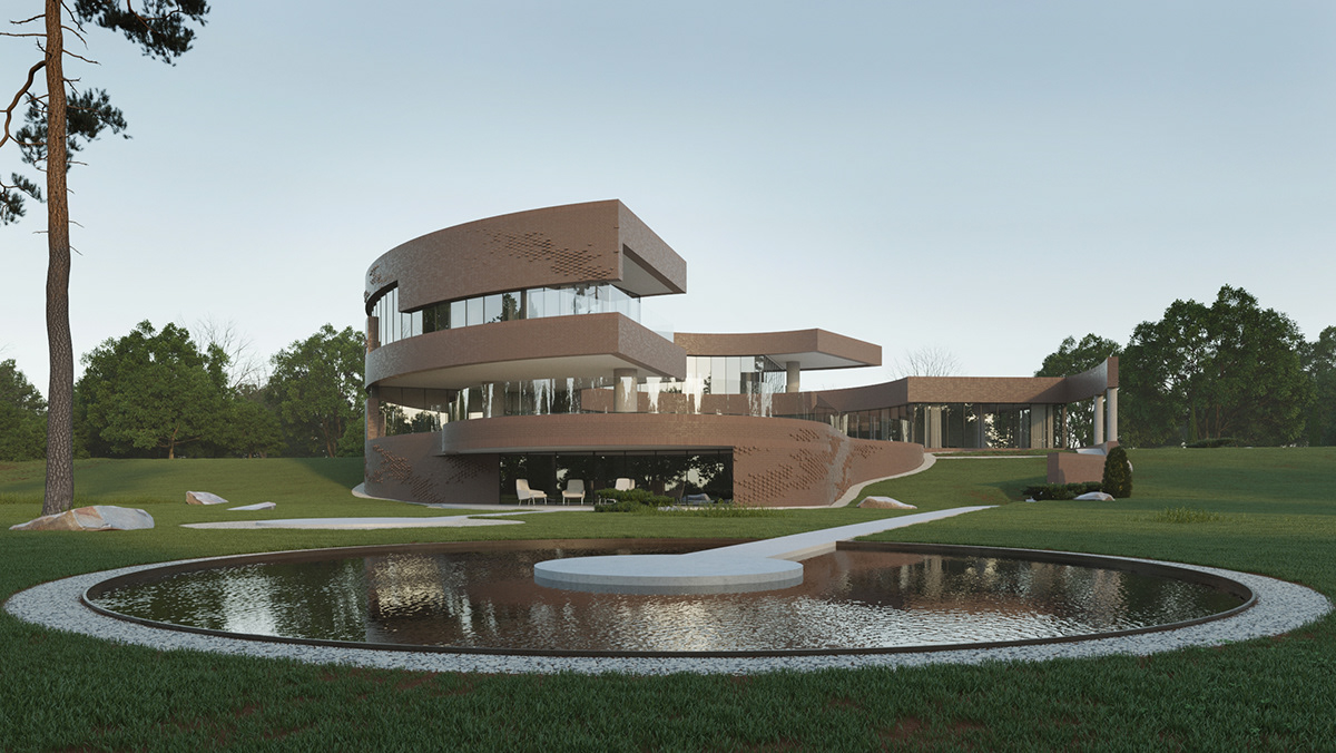 brik contemporary architecture house modern house Villa