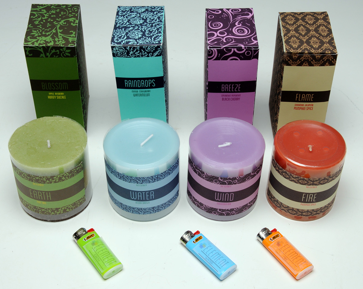 The Element earth wind fire water hookah Hookah Shop package design  candles Patterns