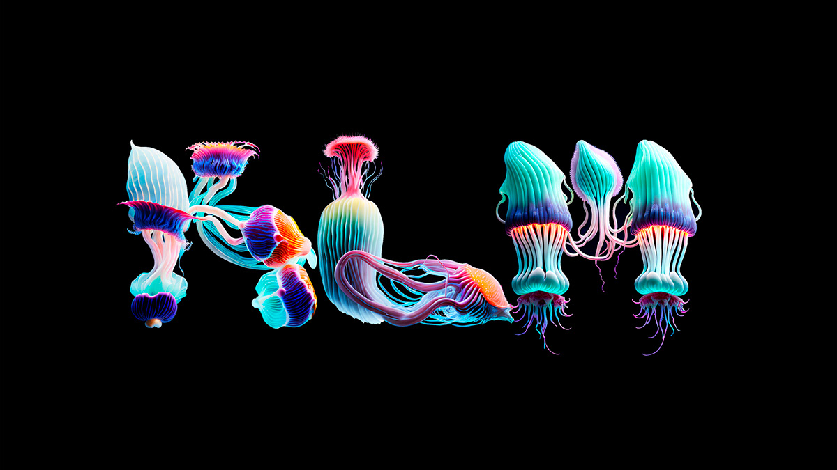 tipography motion Amuki jellyfish ai artificial intelligence Digital Art  concept Typeinmotion wiphalacolorfont