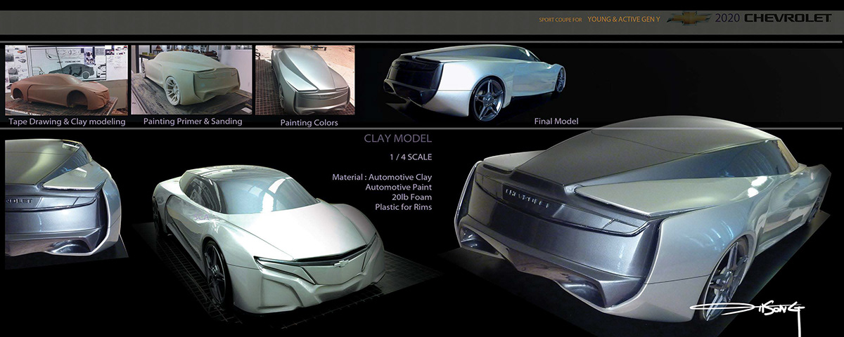 Alias  clay  automotive 3d modeling CHEVY Honda