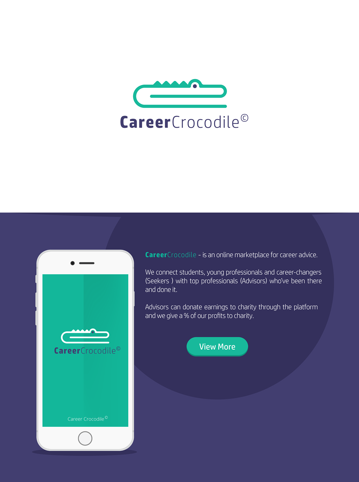 Logo Design brand career crocodile Crocodyle Alegator clip Office business Advisor turquoise green