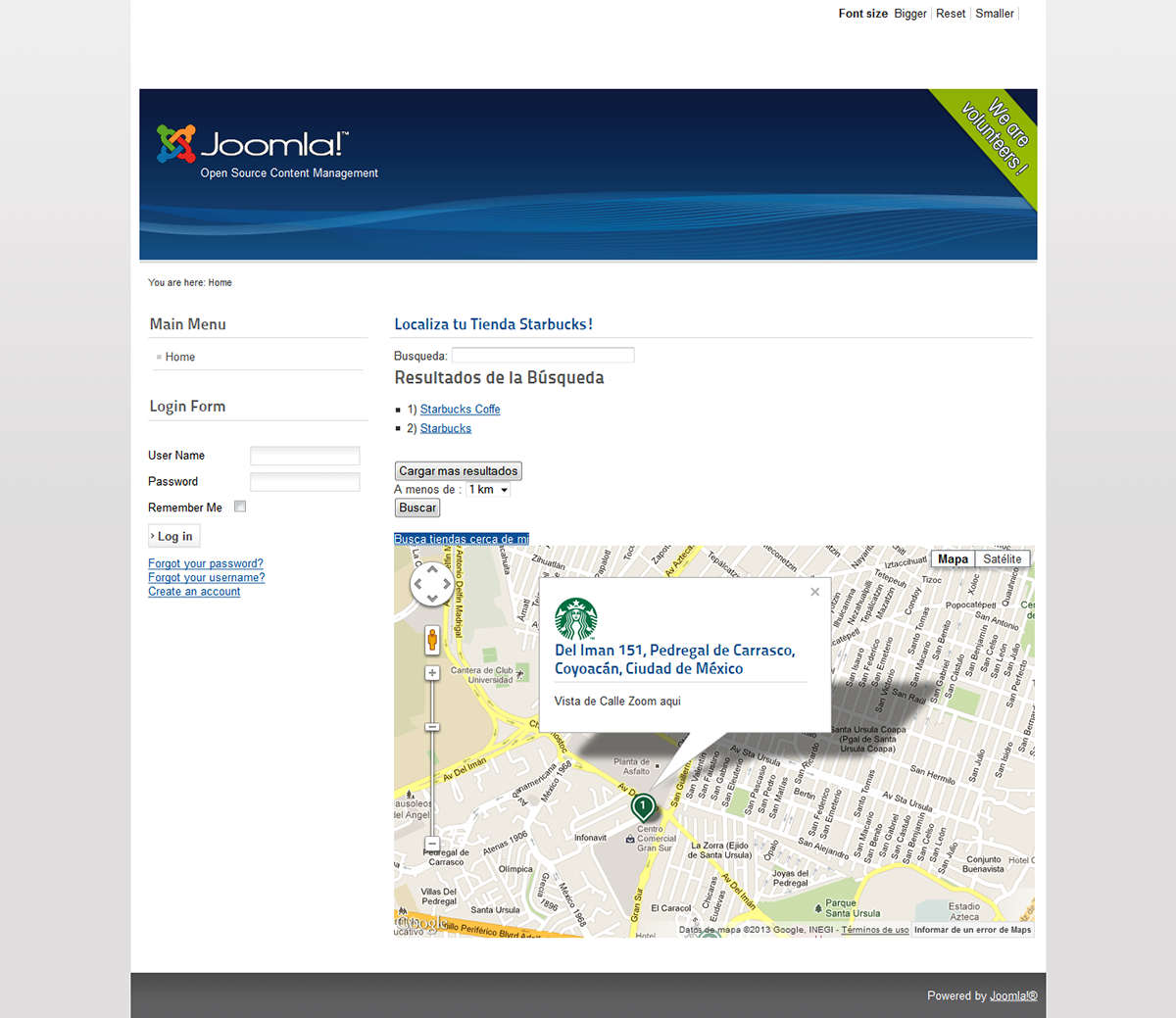 starbucks joomla Starbucks México google maps google places Google Maps API