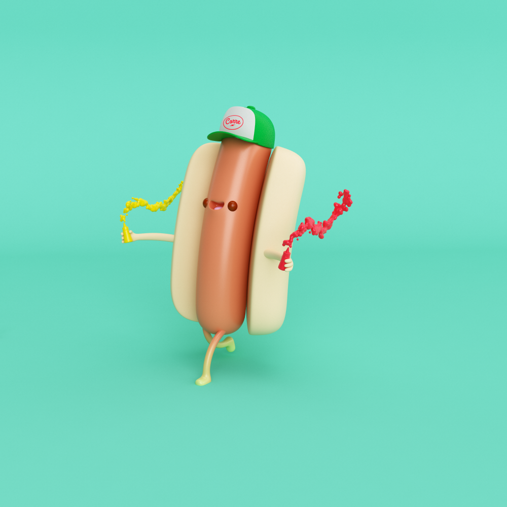hot dog hotdog corredor run cap vector