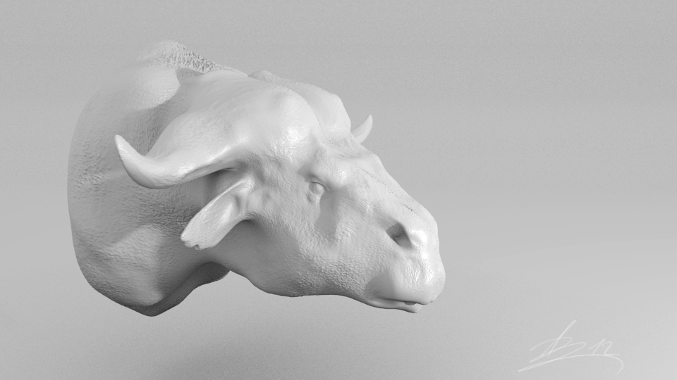 computer graphics modellazione 3D  Black Buffalo animals 3d sculpting bufalo