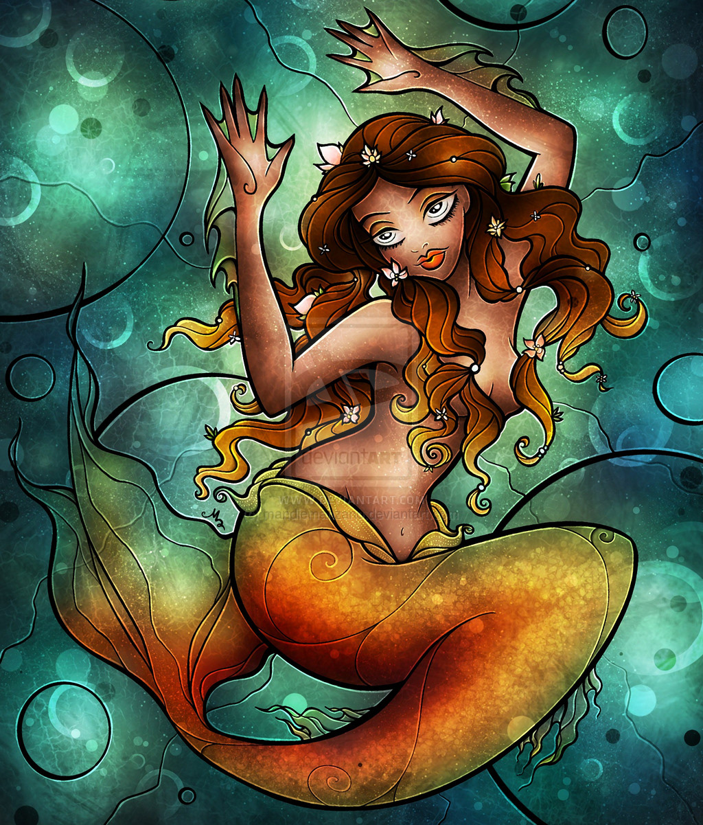 mermaids mermaid sea Ocean aquatic stainedglass art fantasy fairytale siren