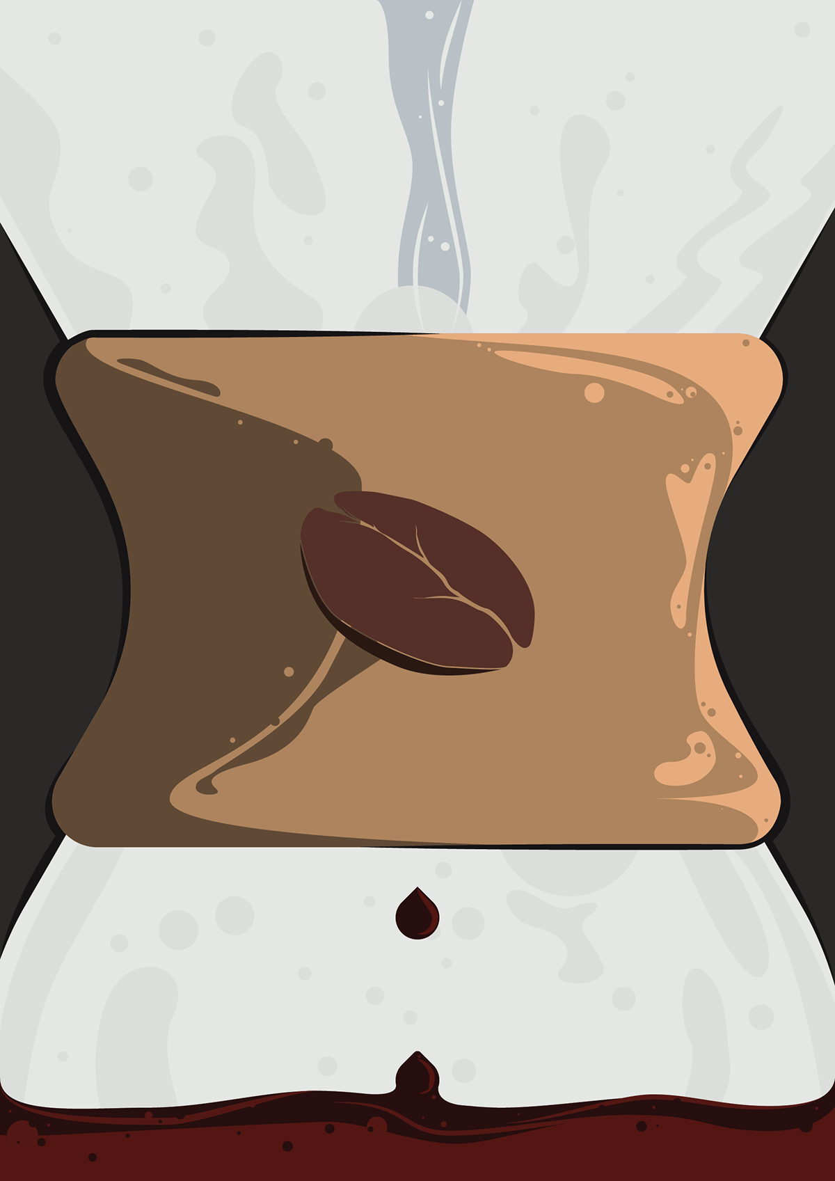 Coffee chemex ILLUSTRATION  flat bean