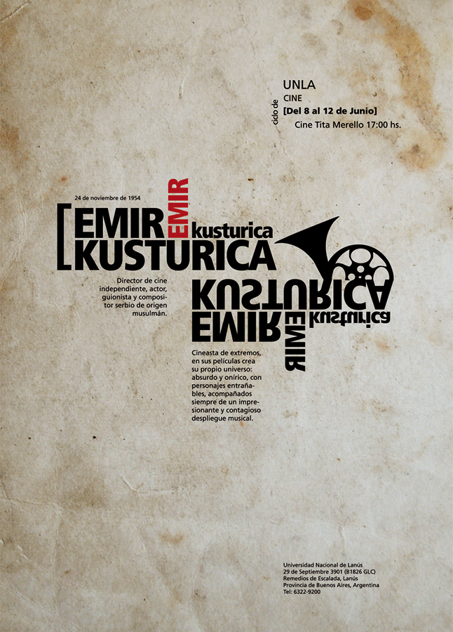 pressbooks cine movie kusturica poster afiche pelicula UNLa editorial design  typography  