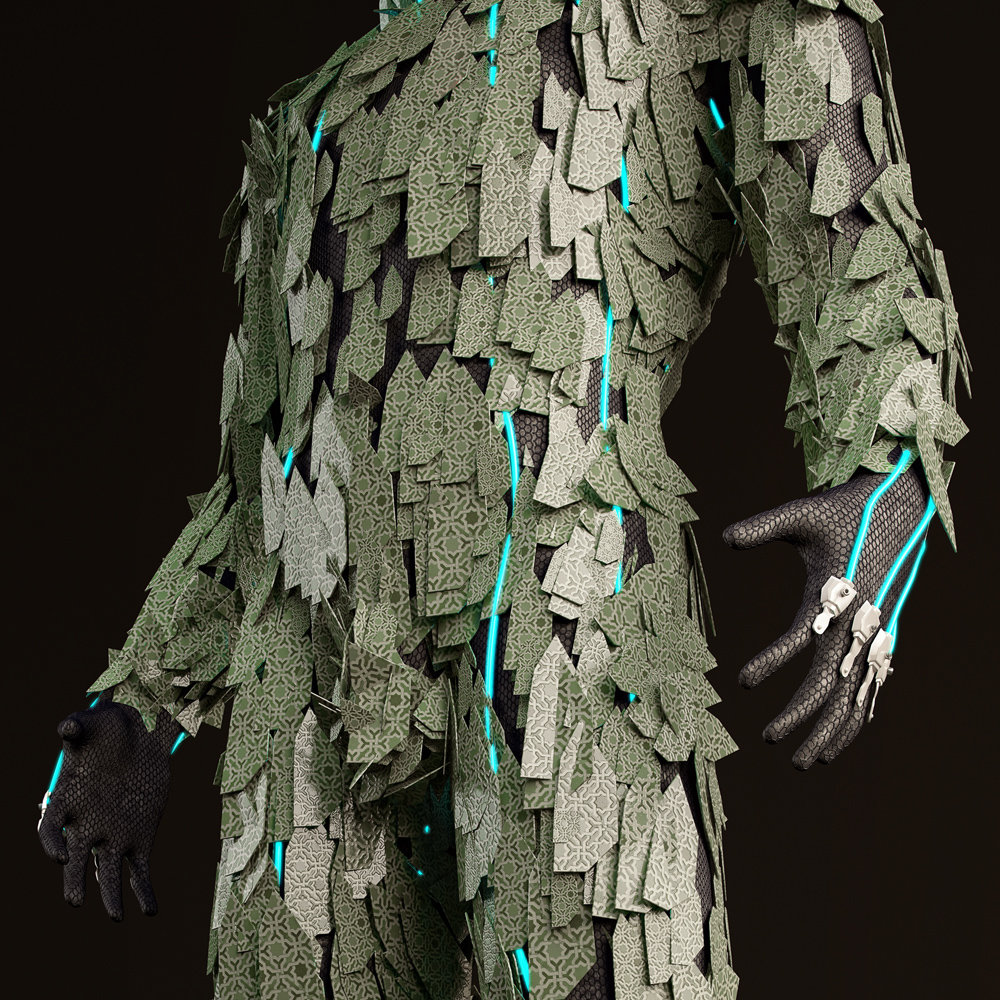 suit of armor Cyborg CGI light sci-fi mecha