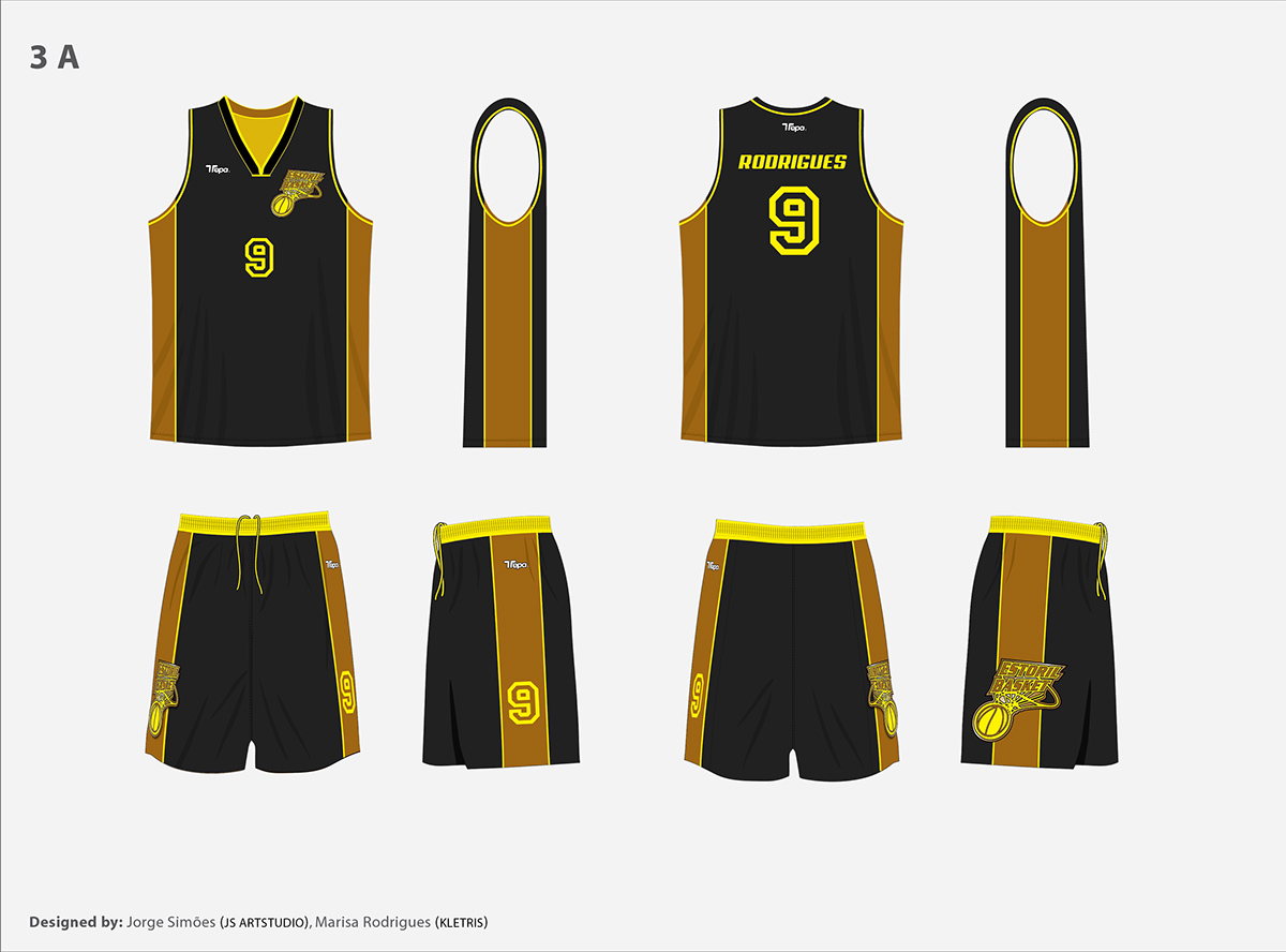 projects uniform sports basket basketball t-shirt shorts neck colors uniformdesign yellow brown Mockup