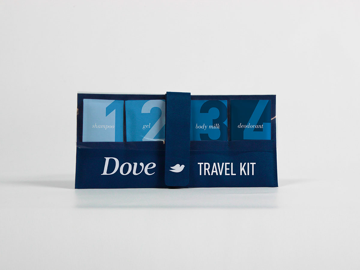 graphic industrial design innovation Pack Travel kit dove airline Structural